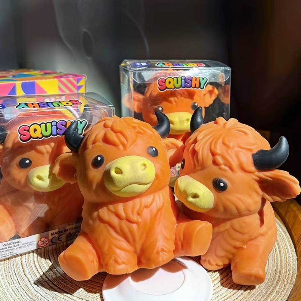 Highland Cow Squishy Toy Jumbo Sensory Fidget Stress Relief Toy